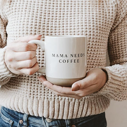 Sweet Water Decor Mama Needs Coffee Stoneware Coffee Mugs - 14Oz Cute Coffee Mugs for Hot & Cold Drinks - Dishwasher & Microwave Safe - Mothers Day Gift - Ideal Tea & Espresso Mugs