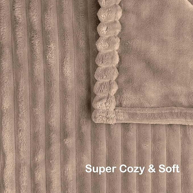 Electric Heated Blanket Queen Size 84"x90",Dual Controllers & Dual Heating Zones, 1-12 Hs Auto Off & 12 Heating Levels, Soft Striped Flannel for Bed, Machine Washable, Gifts for Family-Camel