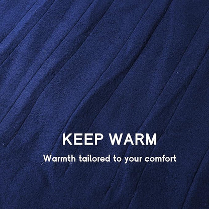 Heated Blanket Electric Blanket Full Size 72''x84'' with 4 Heating Levels, 10 Hour Auto Shut Off, Machine Washable, Soft Warming Blanket for Couch, Bed, Office - Dark Blue