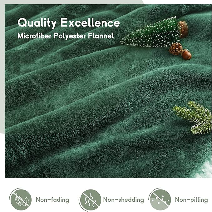 Heated Blanket Electric Blanket Full Size 72''x84'' with 5 Heating Levels, 10 Hour Auto Shut Off, Machine Washable, Flannel & Sherpa Soft Warming Blanket for Couch, Bed, Office - Grass Green