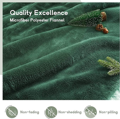 Heated Blanket Electric Throw Size 50''x60'' with 9 Heating Levels, 1-10 Hour Auto Shut Off, Machine Washable, Flannel & Sherpa Double-Sided Soft Warming Blanket for Couch, Bed, Office - Grass Green