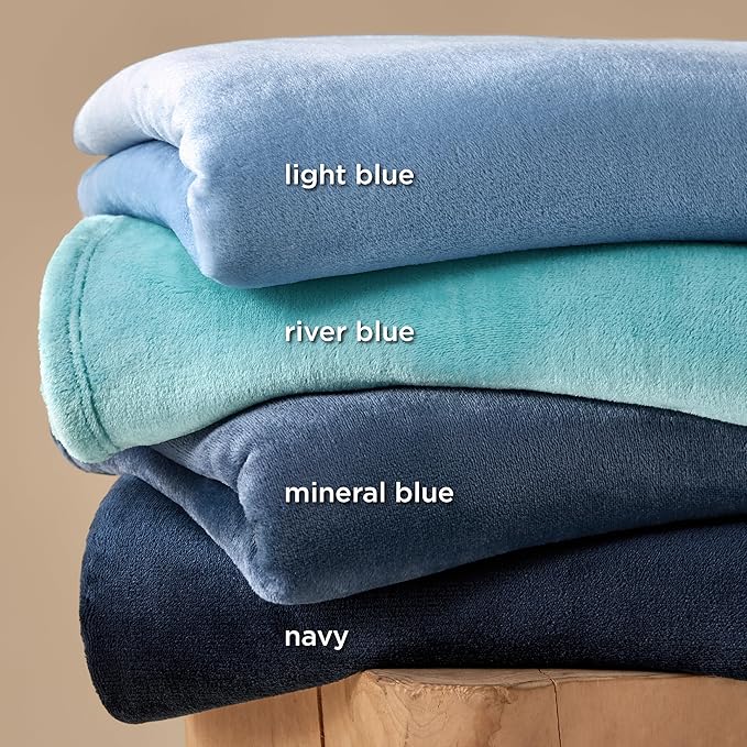 Bedsure GentleSoft Fleece Throw Blanket for Couch Light Blue - Lightweight Plush Fuzzy Cozy Soft Blankets and Throws for Sofa, 50x60 inches