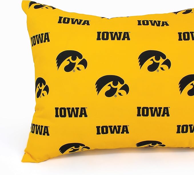 College Covers Everything Comfy Iowa Hawkeyes Pillowcase, Body Pillow, 20" x 60", Includes 1 Pillowcase