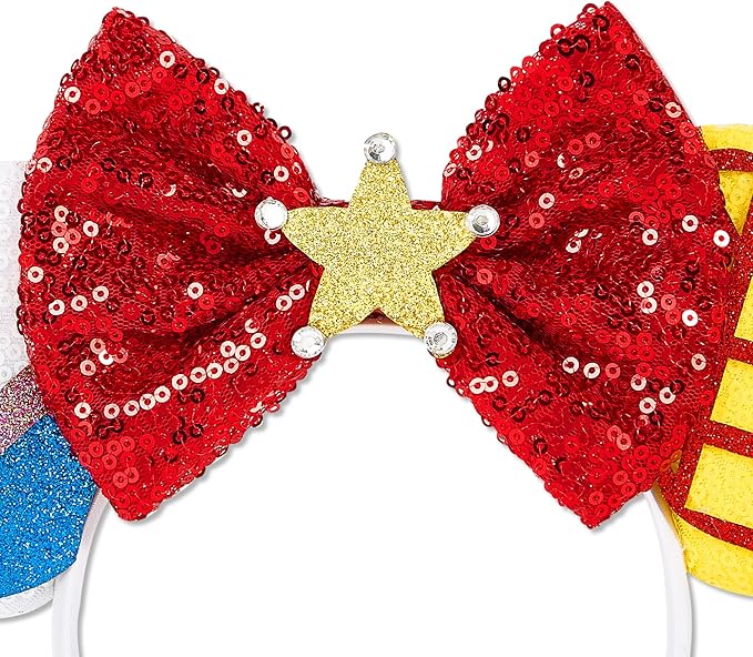 Mouse Ear Headbands,Sparkle Mouse Ears Headband for Women Girls Cartoon Princess Costume Cosplay Decoration (Jessie Hat B)