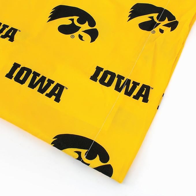 College Covers Everything Comfy Iowa Hawkeyes Pillowcase Pair, King, 20" x 40", Includes 2 King Pillowcases