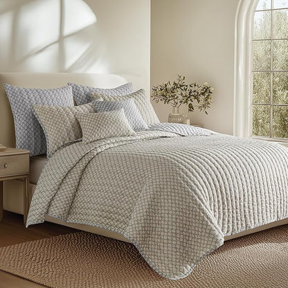 Levtex Home - Aditya Taupe - Decorative Pillow (18 x 18in.) - Leaves - Grey White