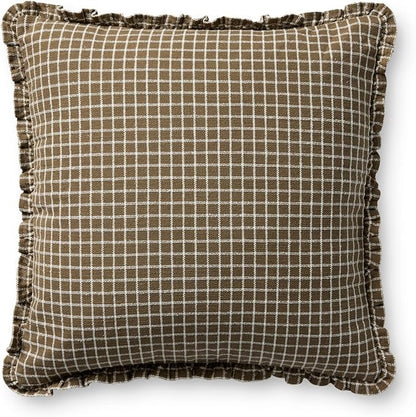 Loloi Chris Loves Julia Dinah Collection PCJ0012 Chocolate 18'' x 18'' Cover Only Pillow