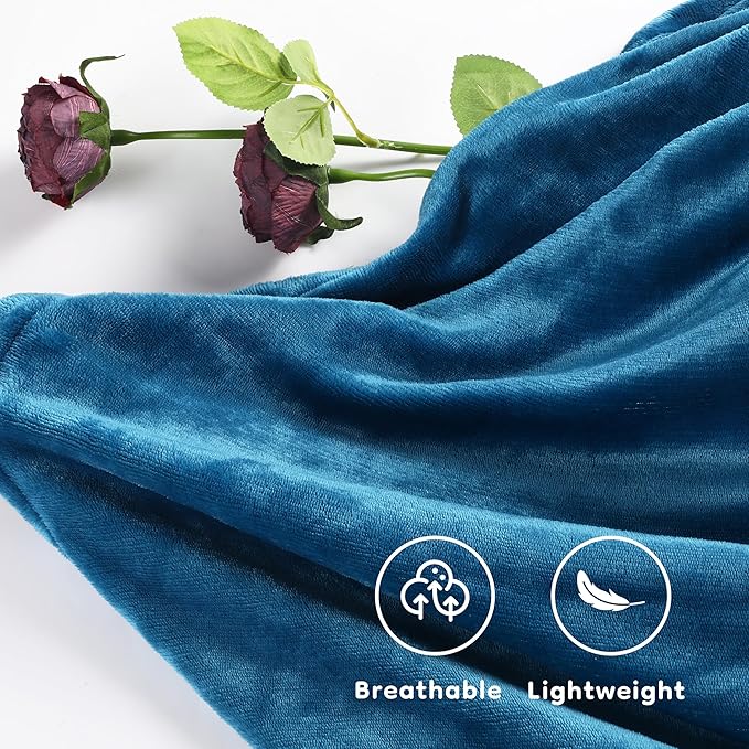 Electric Heated Blanket Full Size 72"×84", Luxurious Breathable Flannel with 4 Heat Settings, 10-Hour Auto Shut-Off & Overheat Protection, for Bed & Couch, Cozy Gift - Lake Blue