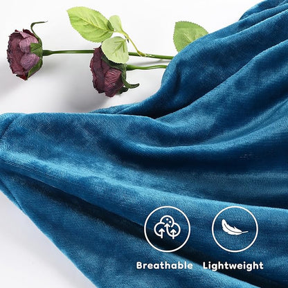 Electric Heated Blanket Full Size 72"×84", Luxurious Breathable Flannel with 4 Heat Settings, 10-Hour Auto Shut-Off & Overheat Protection, for Bed & Couch, Cozy Gift - Lake Blue