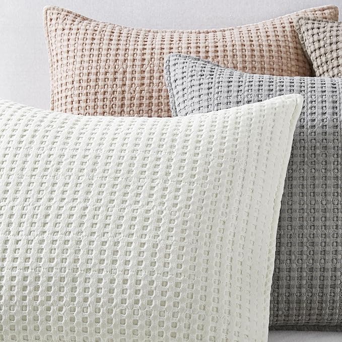 Levtex Home - Mills Waffle - Decorative Pillow - Poly Filled - Blush - Sham Size (20 x 20in.)