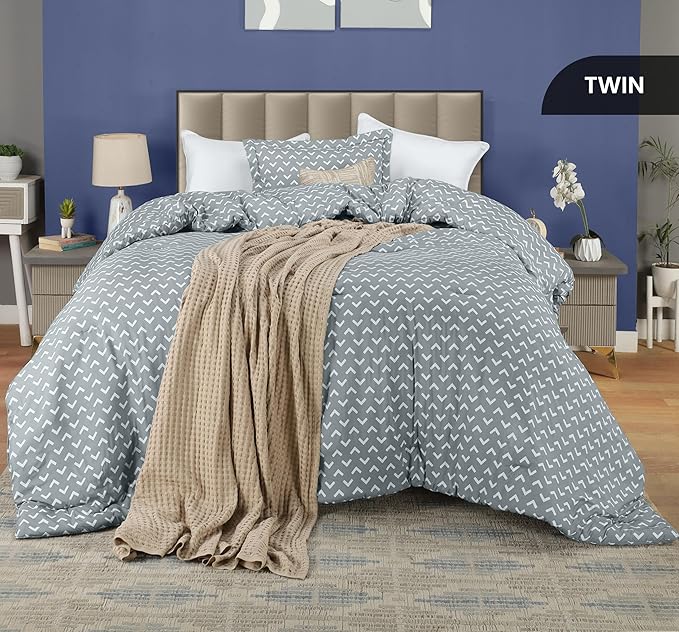 Twin Comforter Set 2 Piece Arrow White by Utopia Bedding Printed Comforters Twin Size Bedding Comforters Set Down Alternative Soft Bed Set 1 Comforter (64 x 88 inches) 1 Pillow Shams (20 x 26 inches)