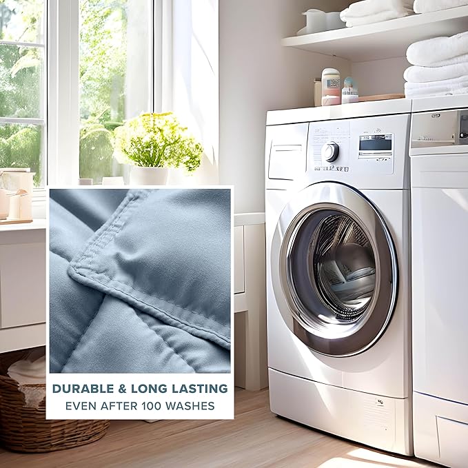 Bare Home Comforter Set - King/California King Size - Ultra-Soft - Goose Down Alternative - Premium 1800 Series - All Season Warmth (King/Cal King, Dusty Blue)