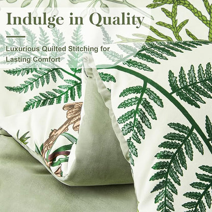 King Comforter Set - 3 Pieces Botanical Bedding Comforter Set, 1 Soft Vintage Beige Plant Flowers Comforter (104"x90") and 2 Pillow Shams(20"x36") Ultra-Soft Comfort Suitable for All Seasons
