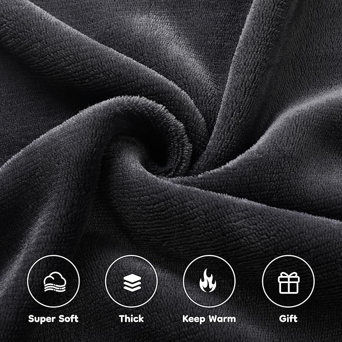 Electric Heated Blanket Full Size 72"×84", Breathable & Luxurious Flannel, Soft Warm Gift with Over-Heat Protection, 4 Heating Levels & 10 H Auto Shut Off, Machine Washable, Dark Grey