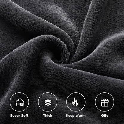 Electric Heated Blanket Full Size 72"×84", Breathable & Luxurious Flannel, Soft Warm Gift with Over-Heat Protection, 4 Heating Levels & 10 H Auto Shut Off, Machine Washable, Dark Grey