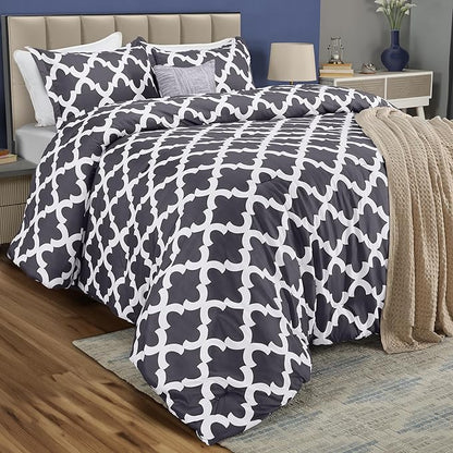 King Comforter Set 3 Piece Grey by Utopia Bedding, Printed Comforters King Size, Bedding Comforters Sets, Down Alternative Soft Bed Set, 1 Comforter (90 x 102 inches) 2 Pillow Shams (20 x 36 inches)