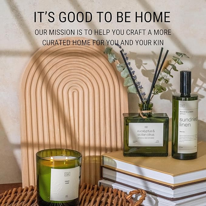 Craft & Kin Reed Diffuser with Dried Flowers | 5 oz White Peony & Tuberose Scented Holiday Reed Diffusers for Home, Bathroom | Scent Sticks | Elegant Fragrance Home Decor for Men & Women