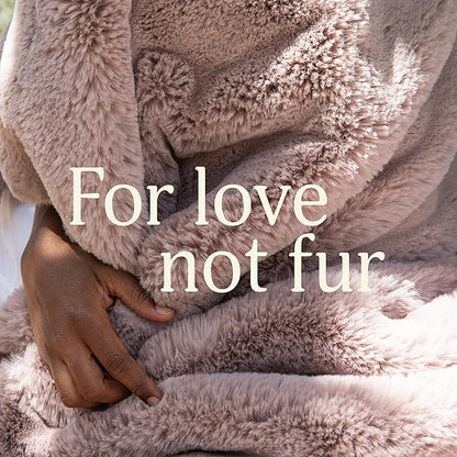 UnHide Marshmallow - Faux Fur Blanket - Heavy Weight, Extra Soft Blanket - Made from Recycled Materials - Machine Washable - Medium (60" x 80") - Taupe Ducky