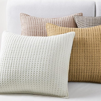 Levtex Home - Mills Waffle - Decorative Pillow - Poly Filled - Ochre - Sham Size (20 x 20in.)