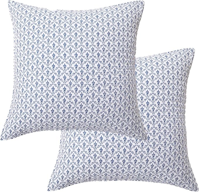 Levtex Home - Bennett - Quilted Euro Shams Set of Two (26 x 26 in.) - Mini Medallions - Cotton