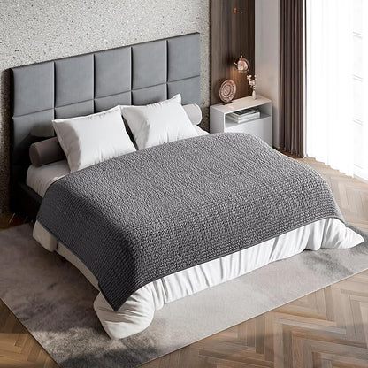 PAULATO BY GA.I.CO. Waterproof Blanket for Bed – King Absorbent Couch Cover – Machine Washable Stain-Resistant Pad for Large Sofa – Pets Cat & Dog Friendly Furniture Protector - Dark Grey