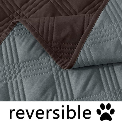 hyha Waterproof Dog Blanket, Reversible Pet Bed Blanket, Soft Sofa Couch Cover for Dogs Washable, Waterproof Pet Couch Covers for Sofa Puppy Cats Furniture Protector(68"x82", Chocolate/Dark Grey)