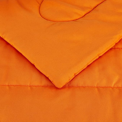 Amazon Basics 2-Piece Soft Microfiber Kids' Comforter and Pillow Sham Set, Twin, Bright Orange, Solid