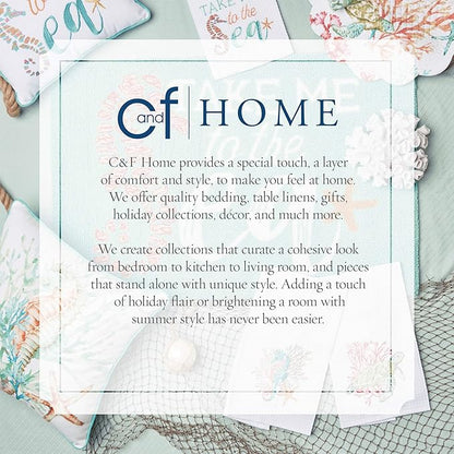 C&F Home Starfish Meet Me at The Sea Embroidered Accent Pillow 12" x 24" Summer Coastal Beach House Nautical Ocean Home Living Room Sofa Couch Chair Bed Bedroom Decor Decoration 12" x 24" White