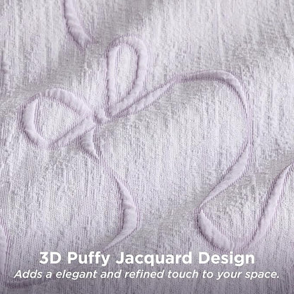 Bedsure Queen Comforter Set, GentleSoft™ 3 Pieces Bow Cute Bedding Lavender Room Decor Aesthetic, Queen Bedding Sets Gifts for Her Women, 1 Bed Lavender Comforter, 2 Pillow Shams, 90x90 Inches