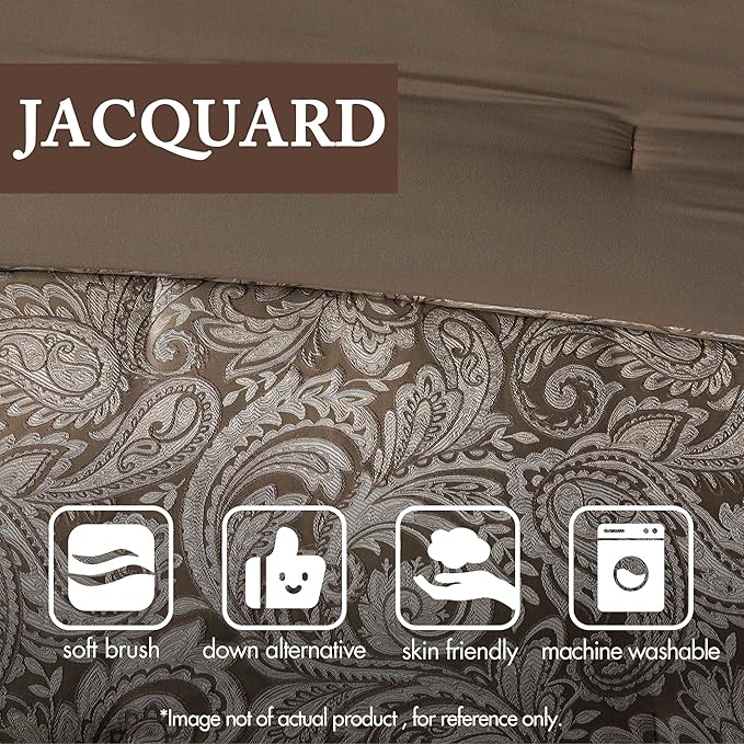 Madison Park Aubrey Cozy Comforter Set, Faux Silk Jacquard Paisley Design - All Season Down Alternative Bedding with Cotton Bed Sheets, Bed Skirt & Toss Pillows, King Blue 12 Piece