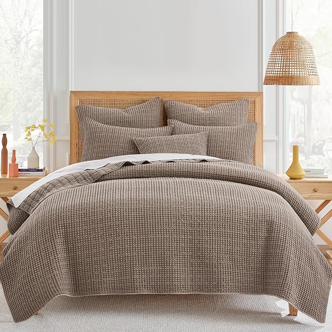Levtex Home - Mills Waffle - Decorative Pillow - Poly Filled - Cocoa - Sham Size (20 x 20in.)