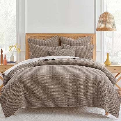 Levtex Home - Mills Waffle - Decorative Pillow - Poly Filled - Cocoa - Sham Size (20 x 20in.)