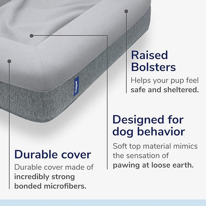 Casper Dog Bed, Plush Memory Foam, Large, Gray