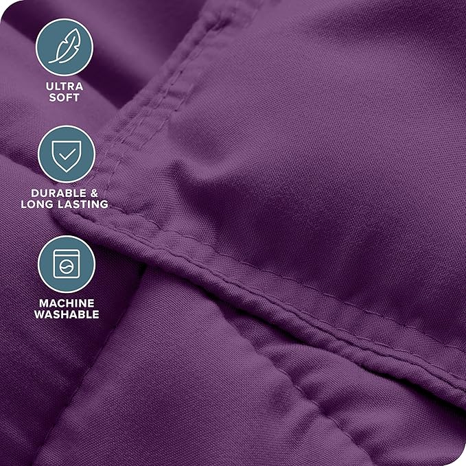 Bare Home Comforter Set - Full Size - Ultra-Soft - Goose Down Alternative - Premium 1800 Series - All Season Warmth (Full, Plum)