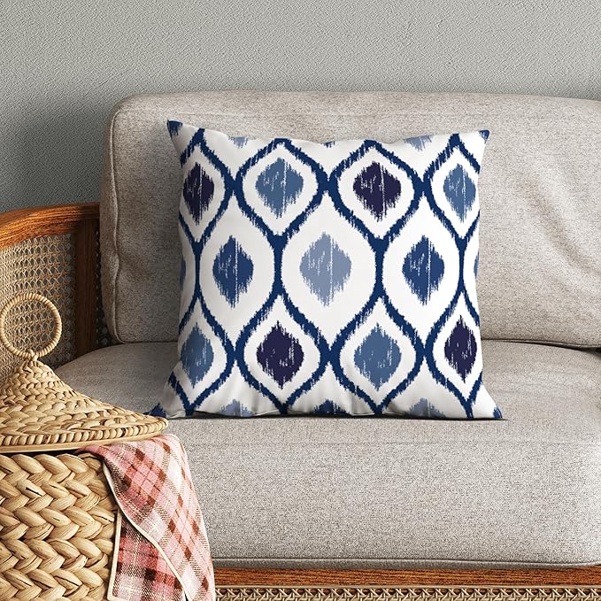 Americanflat 16x16 Throw Pillow with Sewn-in Insert - All-in-One Decorative Pillows - No Cover Needed - Soft and Durable Cushion for Bed or Sofa - Polyester - Blue