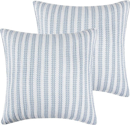 Levtex Home - Maileen - Euro Sham Set of 2 - Plaid - Blue and White - (26x26in.), No Insert - Cotton