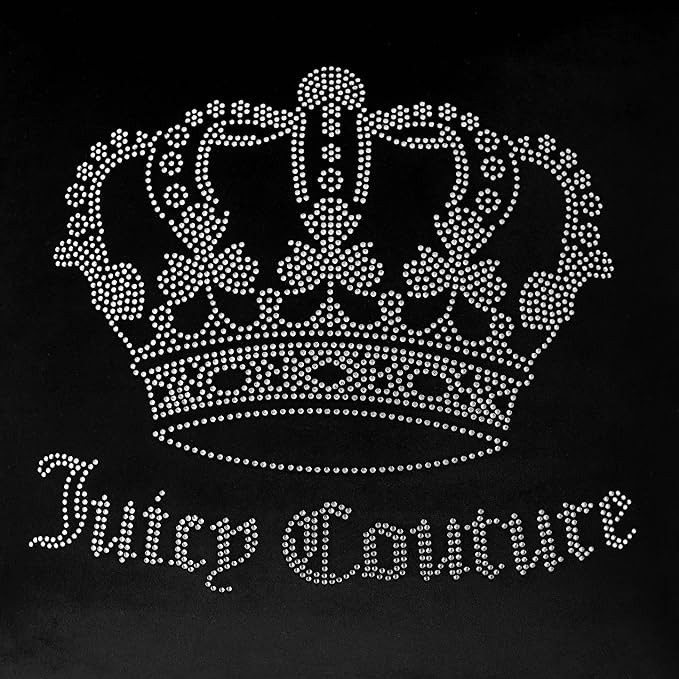 Juicy Couture Square 1-Piece Living Room and Bedroom Décor, Premium Throw Pillow, 20"x20", Black Rhinestone Crown