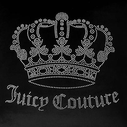 Juicy Couture Square 1-Piece Living Room and Bedroom Décor, Premium Throw Pillow, 20"x20", Black Rhinestone Crown