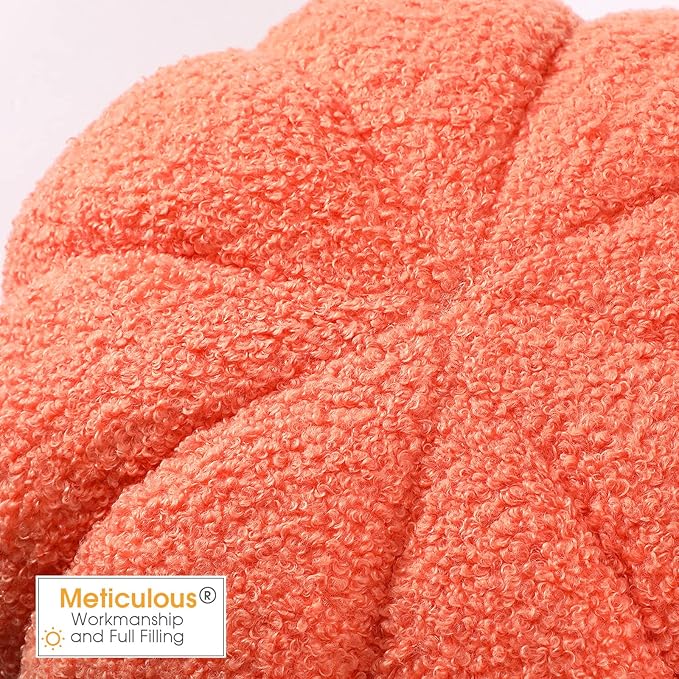 Queekay 2 Pcs Pumpkin Pillow Plush 11 x 9.5 Inch Thanksgiving Stuffed Pumpkin Decor for Fall Home Bedroom Throw Pillow Cushion Gifts for Holiday Operation Christmas Halloween Car Sofa(Orange)