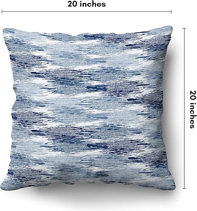 Americanflat 20x20 Throw Pillow with Sewn-in Insert - All-in-One Decorative Pillows - No Cover Needed - Soft and Durable Cushion for Bed or Sofa - Polyester - Blue and White