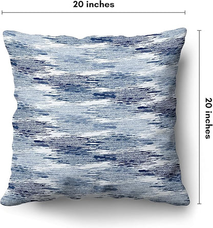 Americanflat 20x20 Throw Pillow with Sewn-in Insert - All-in-One Decorative Pillows - No Cover Needed - Soft and Durable Cushion for Bed or Sofa - Polyester - Blue and White
