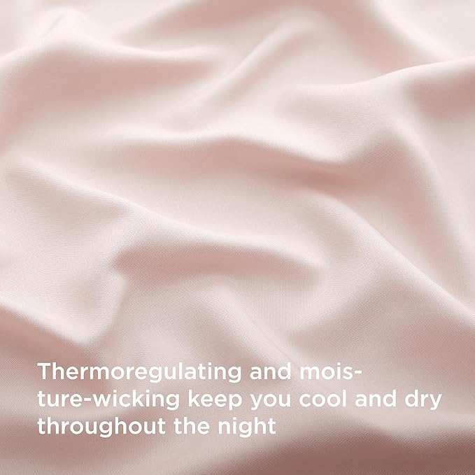 Bedsure Cooling Sheets Twin, Rayon Derived from Bamboo, Breathable & Soft Twin Sheets Set, Deep Pocket Up to 16 Inches, Hotel Luxury Silky Bedding for Hot Sleepers, Pink