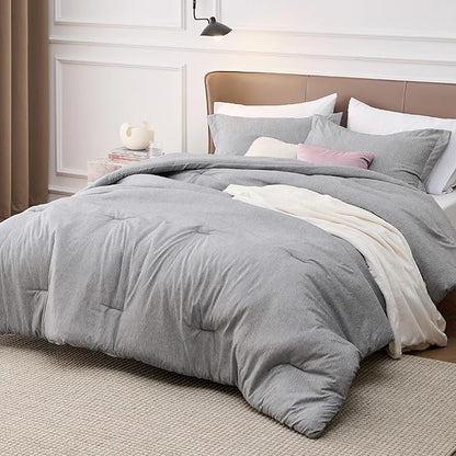 Bedsure Oversized King Comforter Set - Grey Soft Bedding for All Seasons, Cationic Dyed Bed Set, 3 Pieces, 1 Oversized King Size Comforter (120"x98") and 2 Pillow Shams (20"x36"+2")
