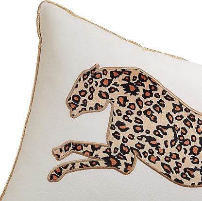 Juicy Couture Reversible Velvet Cheetah Pillow, 14" x 24" Decorative Pillow, White