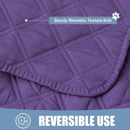 Smiry Waterproof Dog Bed Cover Pet Blanket, Soft Washable Dog Blanket for Furniture Bed Couch Sofa Reversible, Checkered (30"x53", Purple/Purple)