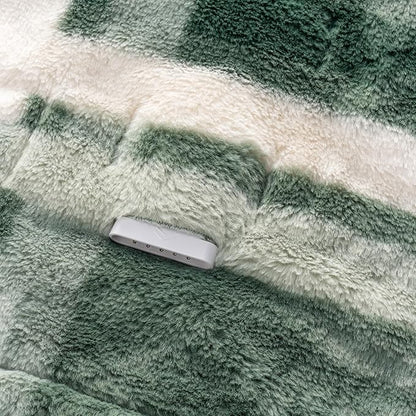 Berkshire Blanket Heated Throw Blanket, Grace Fur to Loftmink Reversible Electric Throw with 4 Heat Levels, Fast Heating Printed Throw for Couch and Bed, Auto Shut-Off Feature (50"x60")