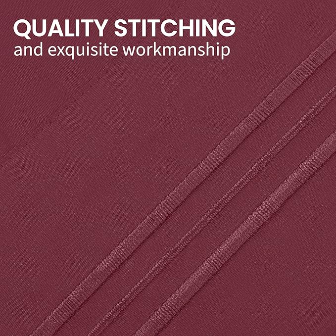 Mellanni Pillow Cases - Luxury, Extra Soft, Cooling Pillow Covers - 2 PC Iconic Collection Pillowcases - Envelope Closure (Standard/Queen 20" x 30", Burgundy)