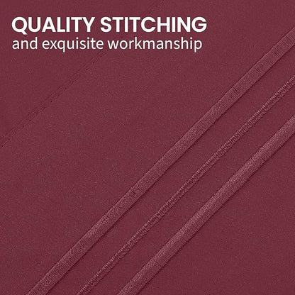 Mellanni Pillow Cases - Luxury, Extra Soft, Cooling Pillow Covers - 2 PC Iconic Collection Pillowcases - Envelope Closure (Standard/Queen 20" x 30", Burgundy)
