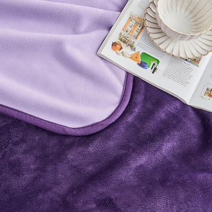 Waterproof Blanket 60"x80" for Adults, Reversible Waterproof Bed Cover for Dogs Cats Pets, Soft Leakproof Blanket for Bed Couch Sofa Furniture Protector, Dark Purple/Light Purple
