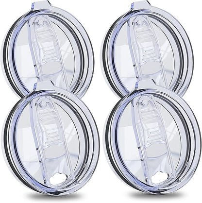 20oz Tumbler Lid Replacement, 4-Pack Spill-Proof & Splash-Resistant Sliding Silicone Covers, Straw-Friendly, BPA-Free Travel Coffee Lid